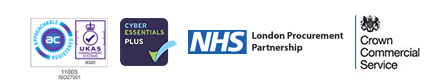 ISO 27001, Cyber Essentials plus, NHS London Procurement Partnership, Crown Commercial Service